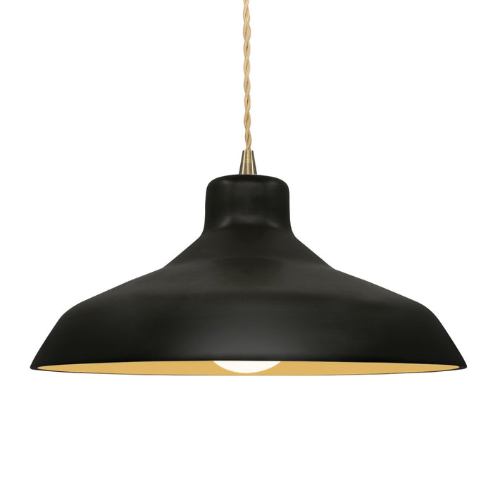 Justice Designs CER-6265-CBGD-ABRS-BEIG-TWST One Light Pendant, Carbon Matte Black w/ Champagne Gold