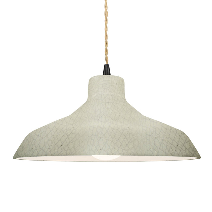 Justice Designs CER-6265-CKC-MBLK-BEIG-TWST One Light Pendant, Celadon Green Crackle