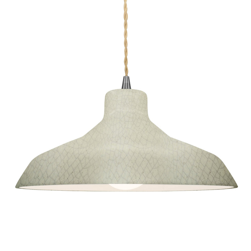 Justice Designs CER-6265-CKC-NCKL-BEIG-TWST One Light Pendant, Celadon Green Crackle