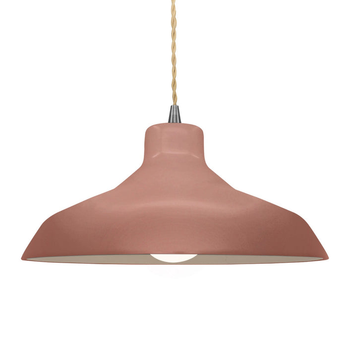 Justice Designs CER-6265-CLAY-NCKL-BEIG-TWST One Light Pendant, Canyon Clay