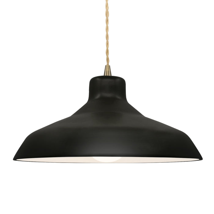 Justice Designs CER-6265-CRB-ABRS-BEIG-TWST One Light Pendant, Carbon - Matte Black