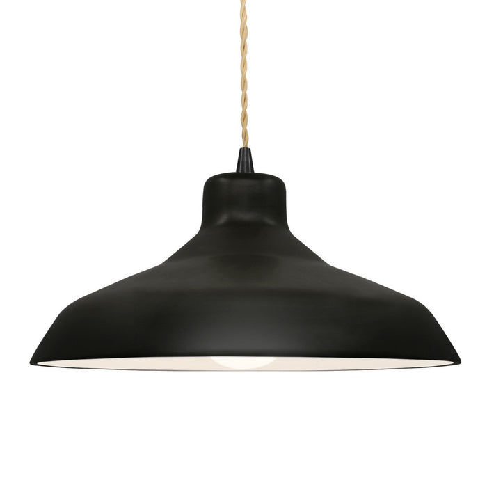 Justice Designs CER-6265-CRB-MBLK-BEIG-TWST One Light Pendant, Carbon - Matte Black