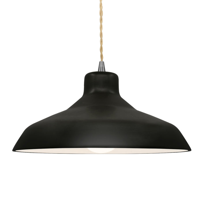 Justice Designs CER-6265-CRB-NCKL-BEIG-TWST One Light Pendant, Carbon - Matte Black