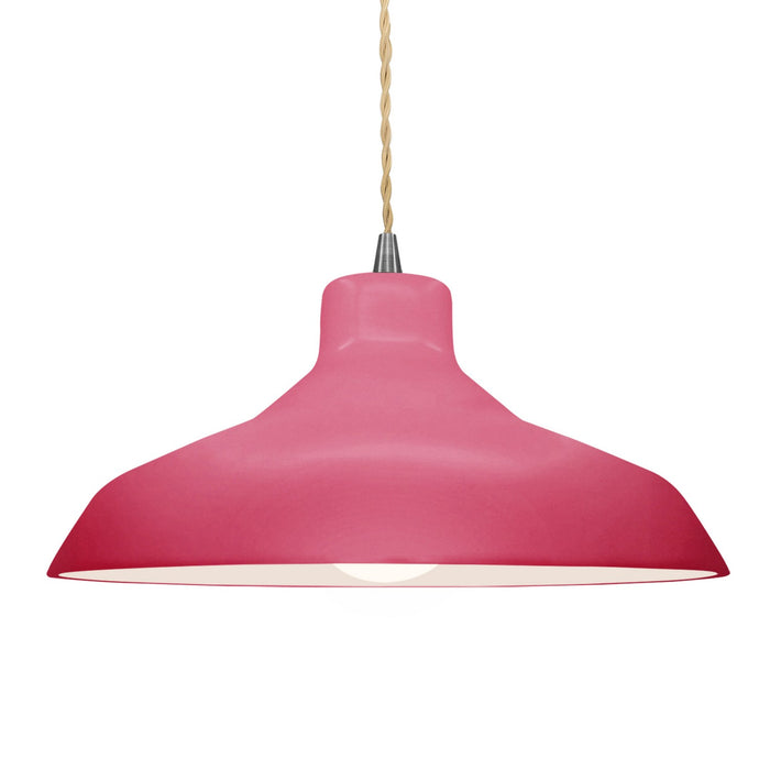 Justice Designs CER-6265-CRSE-NCKL-BEIG-TWST One Light Pendant, Cerise