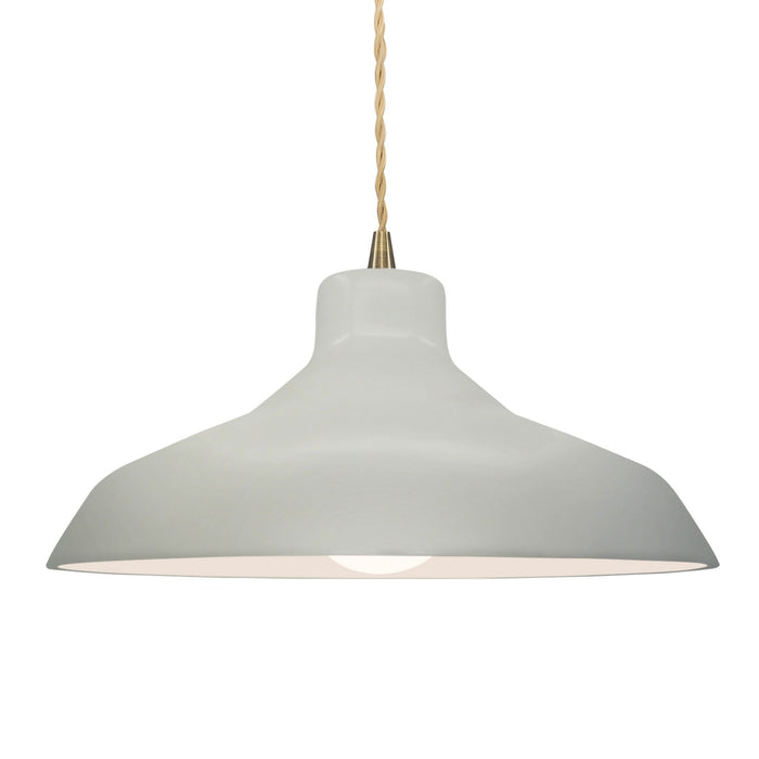 Justice Designs CER-6265-MAT-ABRS-BEIG-TWST One Light Pendant, Matte White