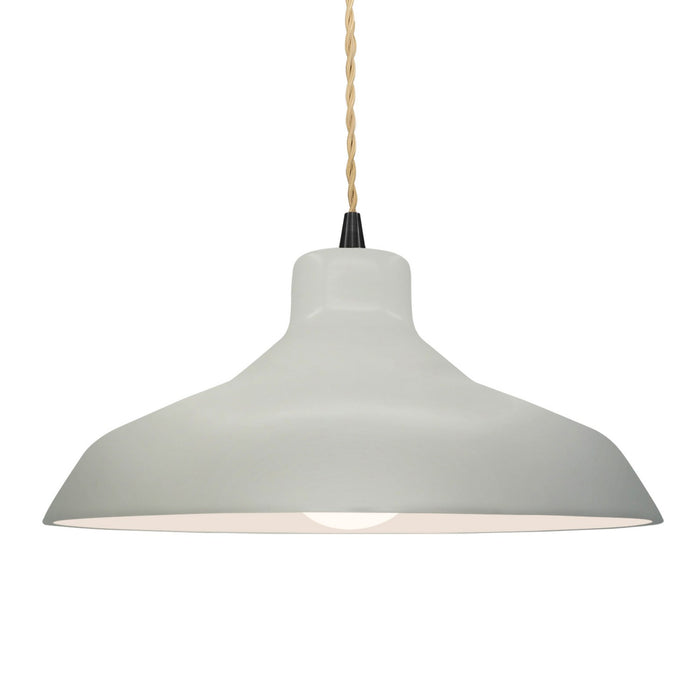 Justice Designs CER-6265-MAT-MBLK-BEIG-TWST One Light Pendant, Matte White