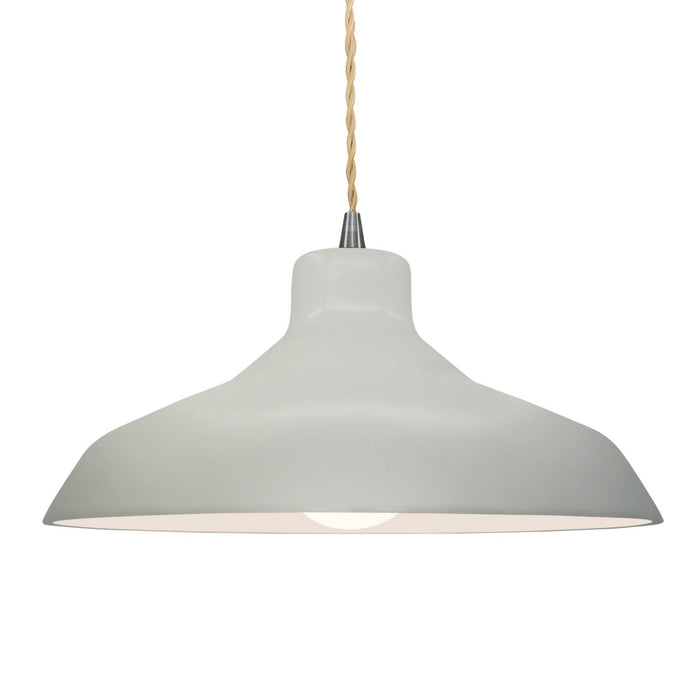 Justice Designs CER-6265-MAT-NCKL-BEIG-TWST One Light Pendant, Matte White