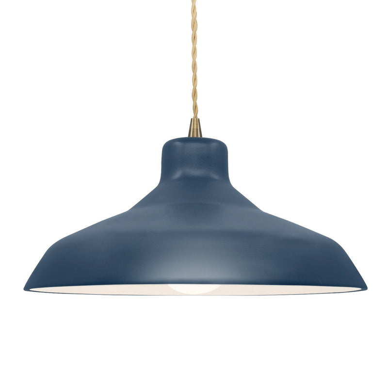 Justice Designs CER-6265-MDMT-ABRS-BEIG-TWST One Light Pendant, Midnight Sky w/ Matte White