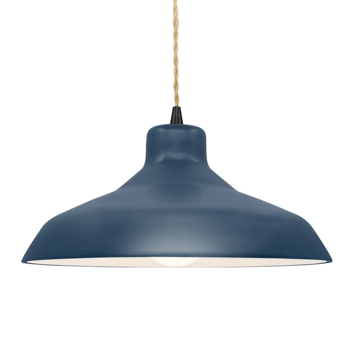 Justice Designs CER-6265-MDMT-MBLK-BEIG-TWST One Light Pendant, Midnight Sky w/ Matte White