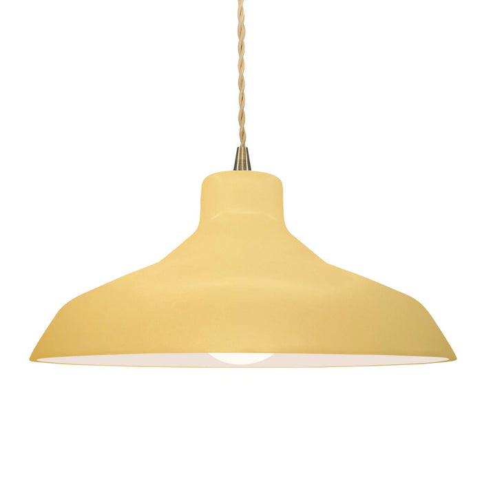 Justice Designs CER-6265-MYLW-ABRS-BEIG-TWST One Light Pendant, Muted Yellow