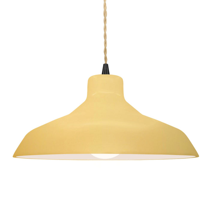 Justice Designs CER-6265-MYLW-MBLK-BEIG-TWST One Light Pendant, Muted Yellow