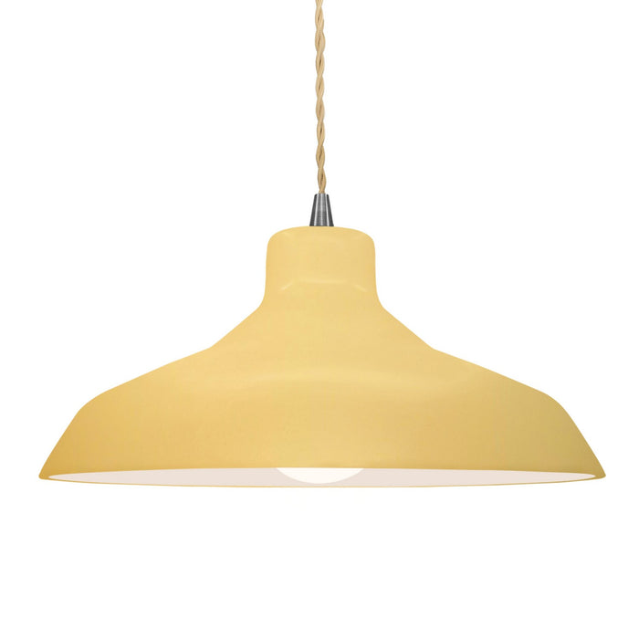 Justice Designs CER-6265-MYLW-NCKL-BEIG-TWST One Light Pendant, Muted Yellow