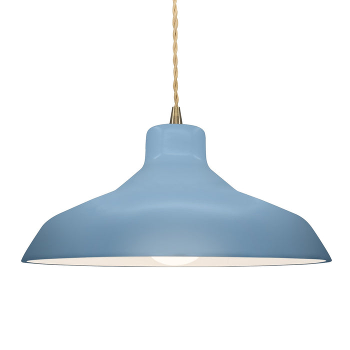 Justice Designs CER-6265-SKBL-ABRS-BEIG-TWST One Light Pendant, Sky Blue