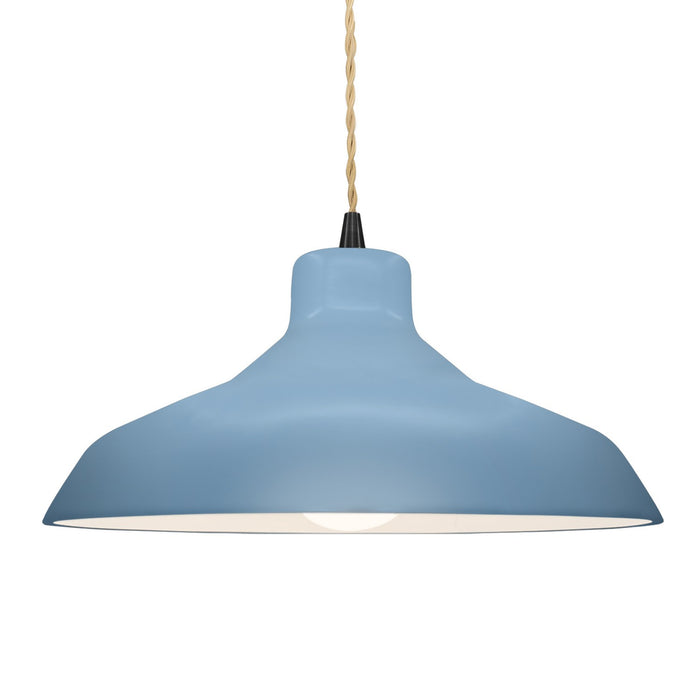 Justice Designs CER-6265-SKBL-MBLK-BEIG-TWST One Light Pendant, Sky Blue