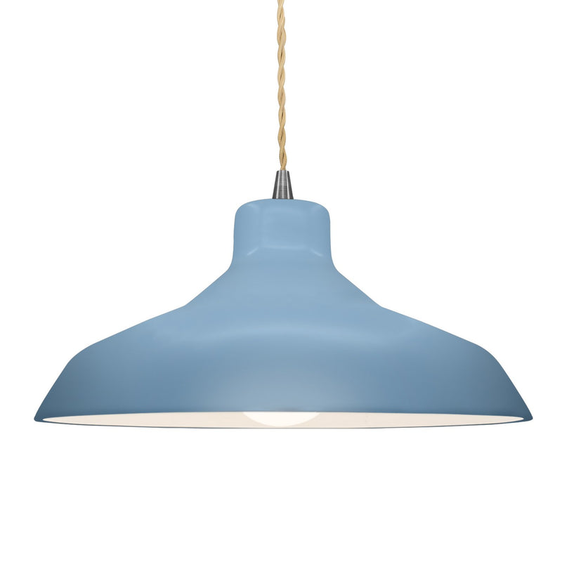 Justice Designs CER-6265-SKBL-NCKL-BEIG-TWST One Light Pendant, Sky Blue