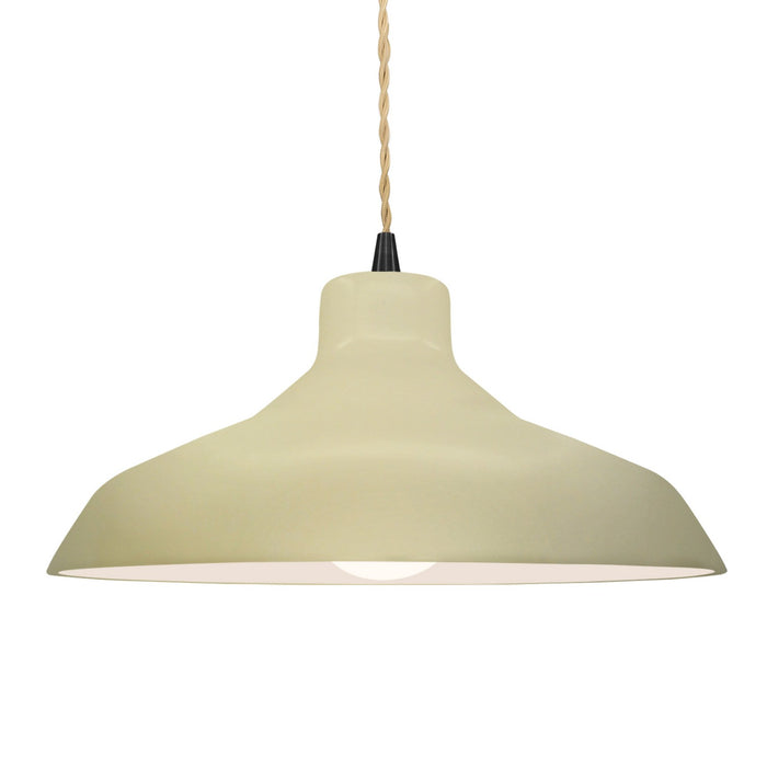 Justice Designs CER-6265-VAN-MBLK-BEIG-TWST One Light Pendant, Vanilla (Gloss)