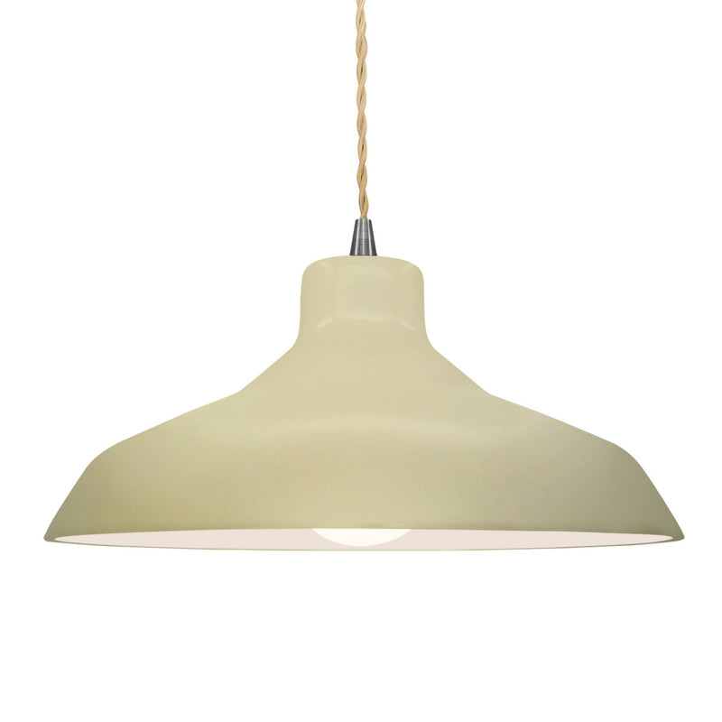 Justice Designs CER-6265-VAN-NCKL-BEIG-TWST One Light Pendant, Vanilla (Gloss)