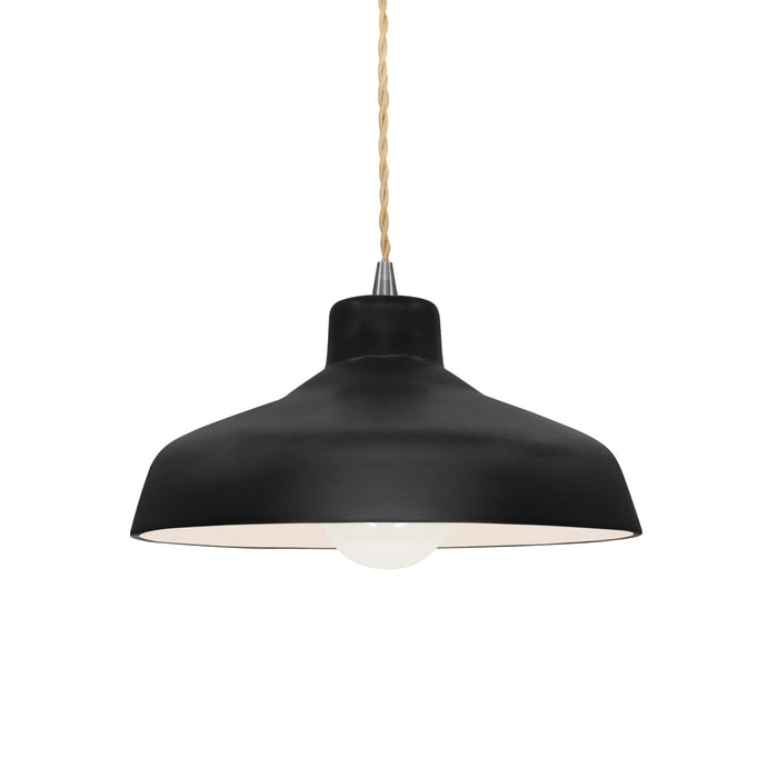 Justice Designs CER-6260-CRB-NCKL-BEIG-TWST One Light Pendant, Carbon - Matte Black