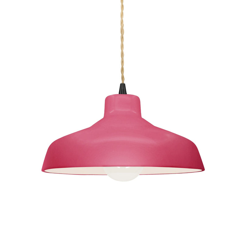 Justice Designs CER-6260-CRSE-MBLK-BEIG-TWST One Light Pendant, Cerise