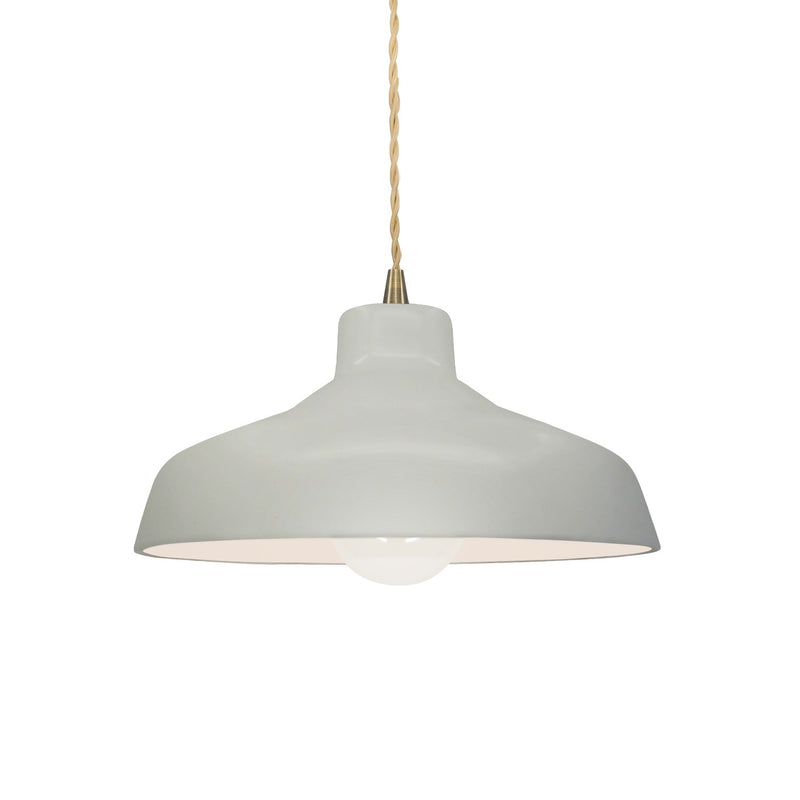 Justice Designs CER-6260-MAT-ABRS-BEIG-TWST One Light Pendant, Matte White