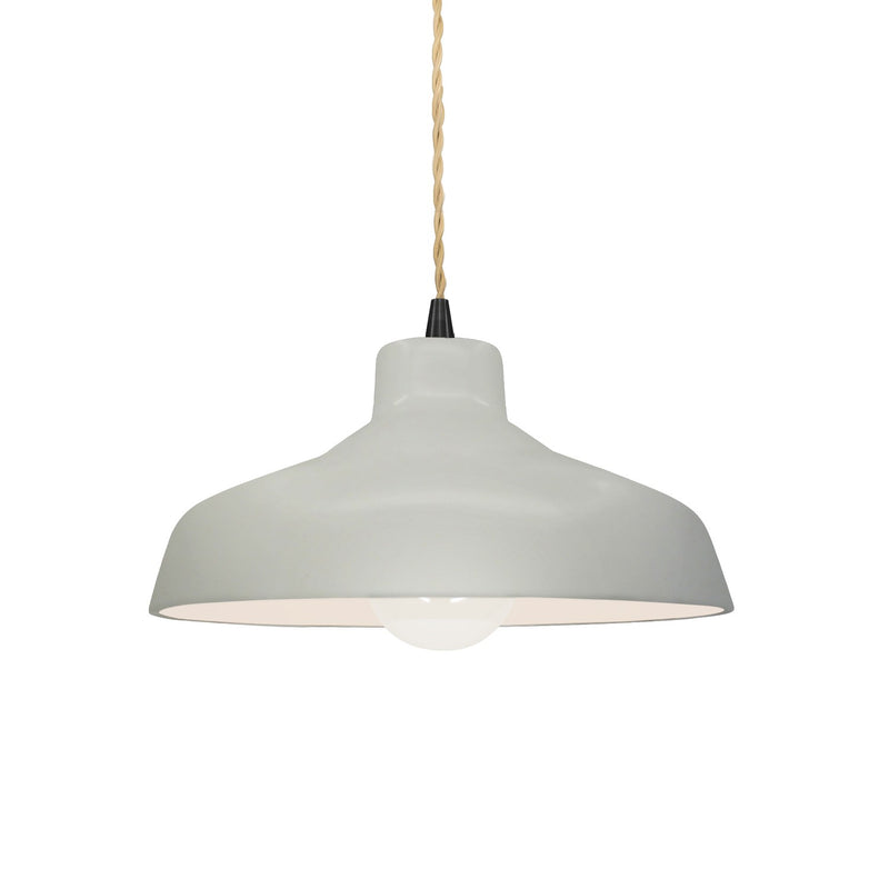 Justice Designs CER-6260-MAT-MBLK-BEIG-TWST One Light Pendant, Matte White