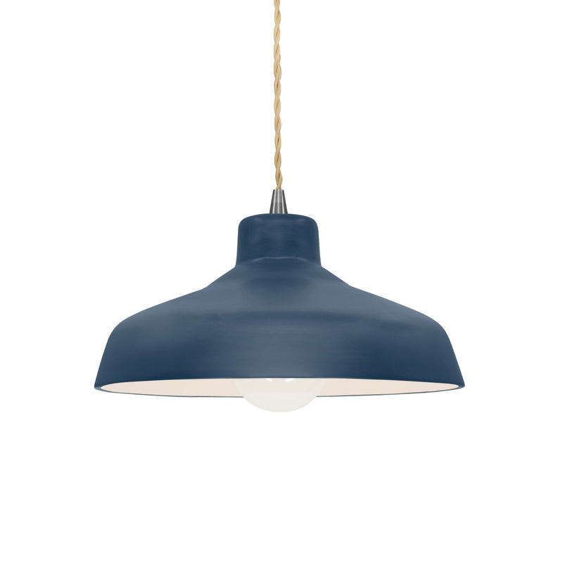 Justice Designs CER-6260-MDMT-NCKL-BEIG-TWST One Light Pendant, Midnight Sky w/ Matte White