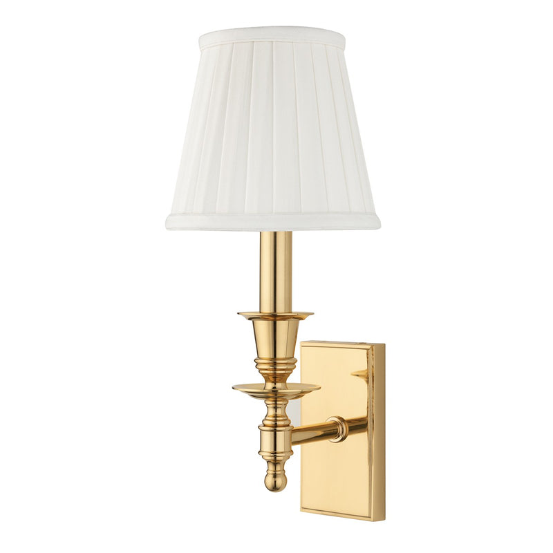 Hudson Valley 6801-PB One Light Wall Sconce, Polished Brass