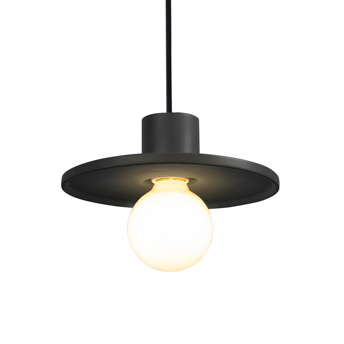 Justice Designs CER-6325-CRB-MBLK-RIGID One Light Pendant, Carbon - Matte Black