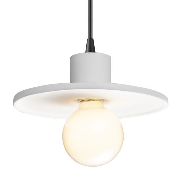 Justice Designs CER-6325-WHT-MBLK-BKCD One Light Pendant, Gloss White