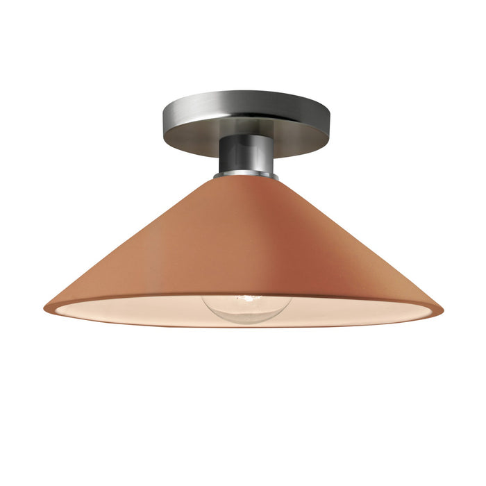 Justice Designs CER-6330-ADOB-NCKL One Light Semi-Flush Mount, Adobe