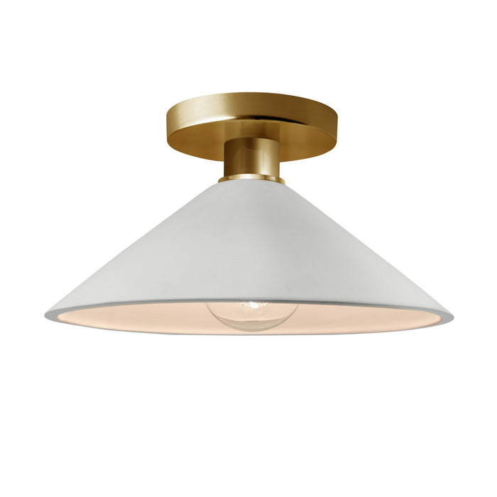 Justice Designs CER-6330-BIS-BRSS One Light Semi-Flush Mount, Bisque