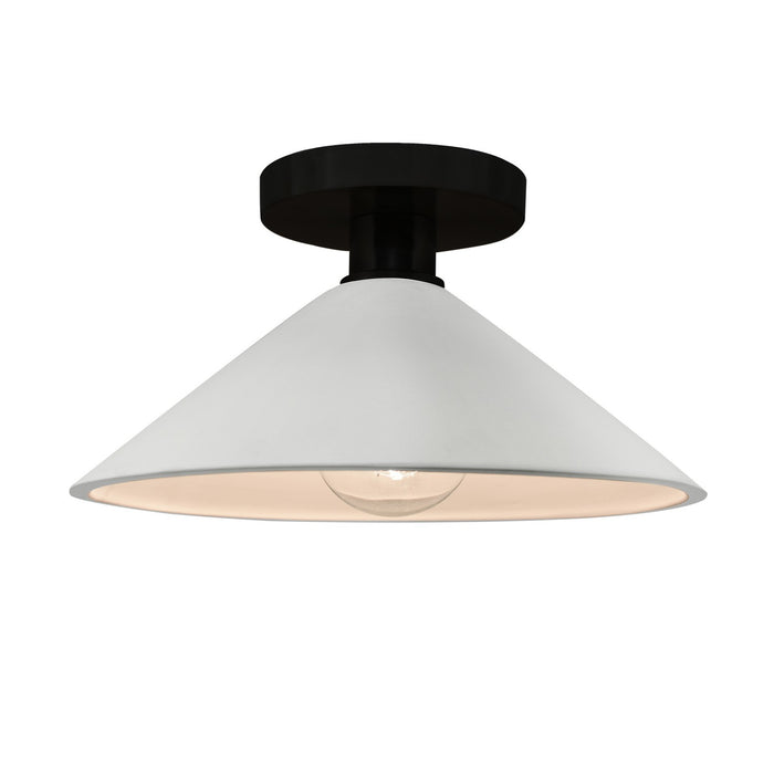 Justice Designs CER-6330-BIS-MBLK One Light Semi-Flush Mount, Bisque