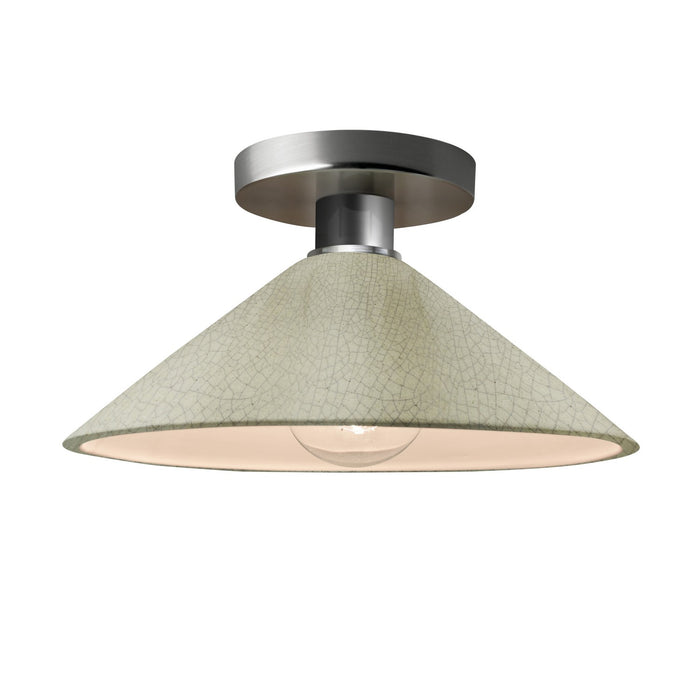 Justice Designs CER-6330-CKC-NCKL One Light Semi-Flush Mount, Celadon Green Crackle