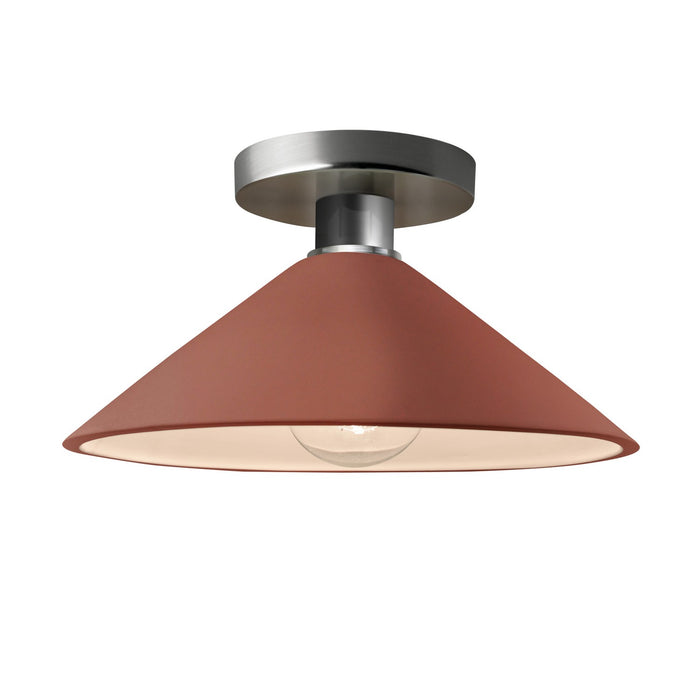 Justice Designs CER-6330-CLAY-NCKL One Light Semi-Flush Mount, Canyon Clay