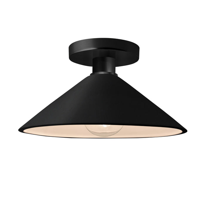 Justice Designs CER-6330-CRB-MBLK One Light Semi-Flush Mount, Carbon - Matte Black