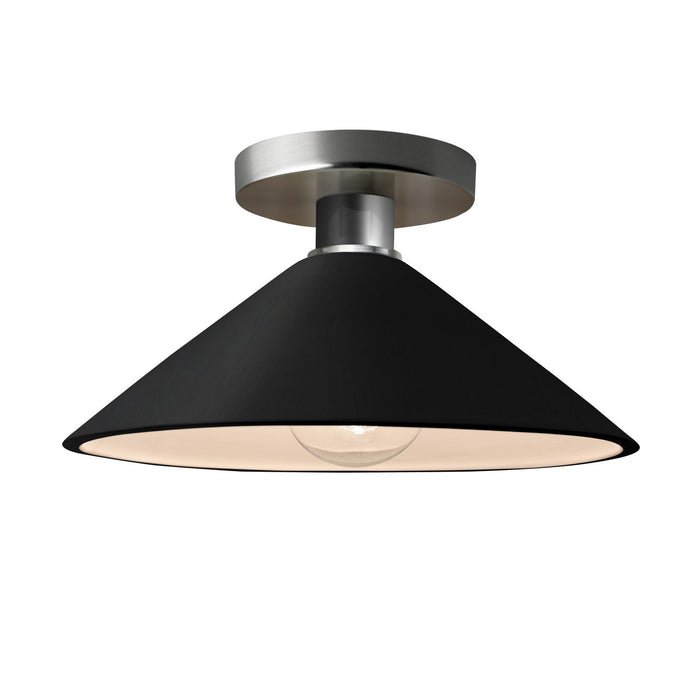 Justice Designs CER-6330-CRB-NCKL One Light Semi-Flush Mount, Carbon - Matte Black