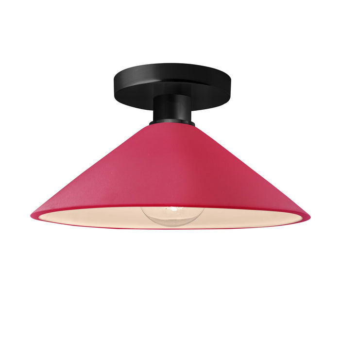Justice Designs CER-6330-CRSE-MBLK One Light Semi-Flush Mount, Cerise