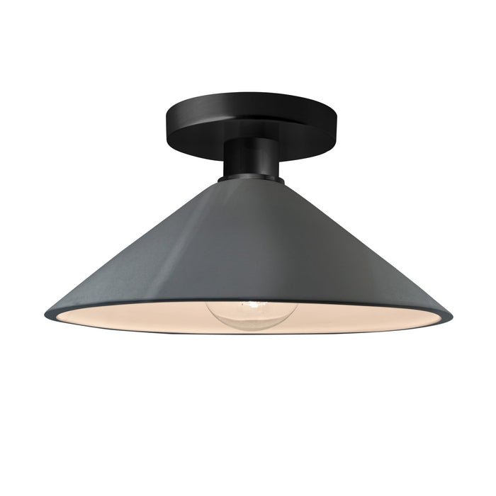 Justice Designs CER-6330-GRY-MBLK One Light Semi-Flush Mount, Gloss Grey
