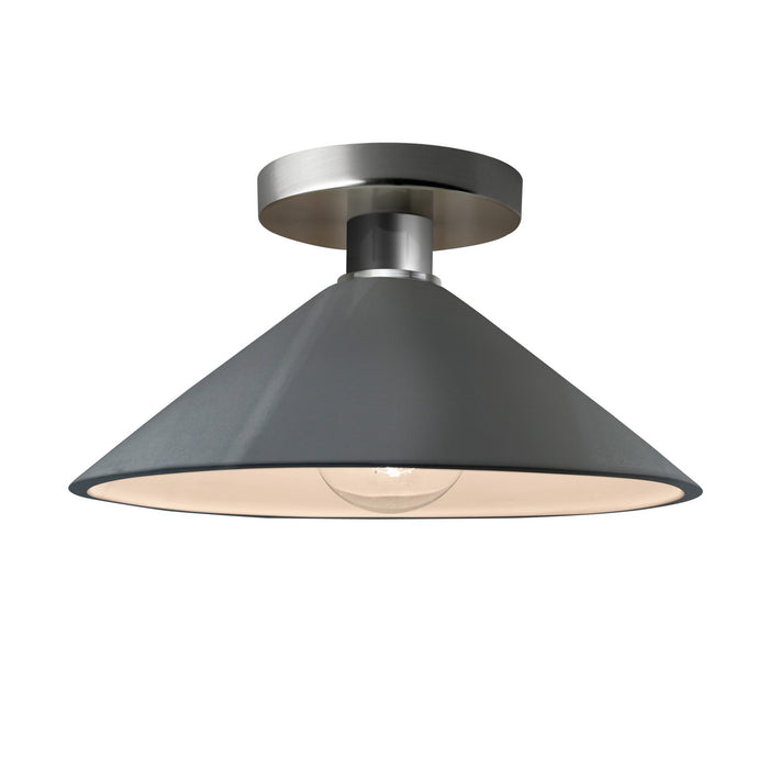 Justice Designs CER-6330-GRY-NCKL One Light Semi-Flush Mount, Gloss Grey