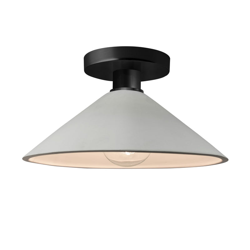 Justice Designs CER-6330-MAT-MBLK One Light Semi-Flush Mount, Matte White