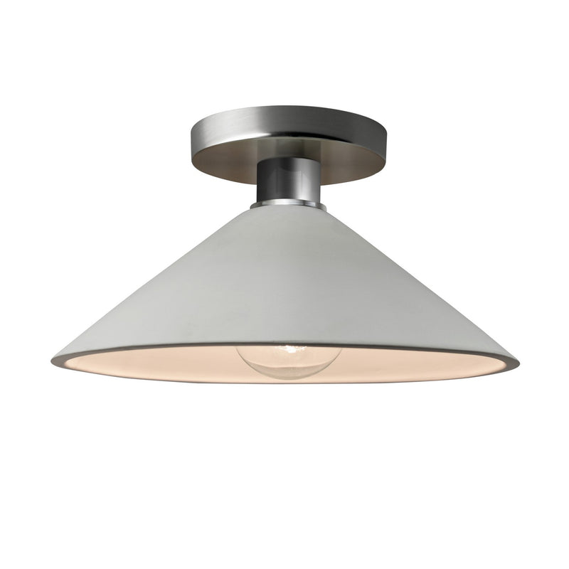 Justice Designs CER-6330-MAT-NCKL One Light Semi-Flush Mount, Matte White