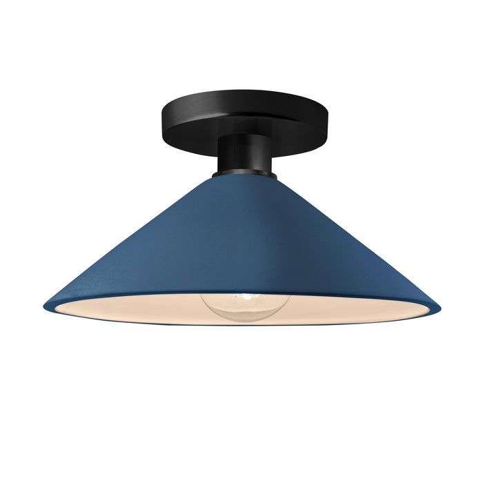 Justice Designs CER-6330-MDMT-MBLK One Light Semi-Flush Mount, Midnight Sky w/ Matte White