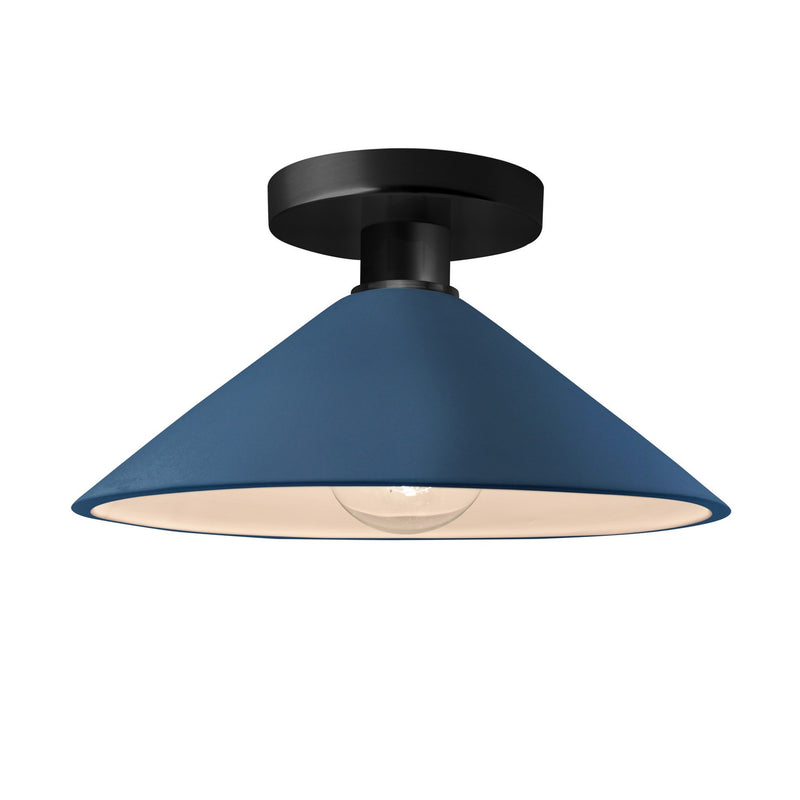 Justice Designs CER-6330-MID-MBLK One Light Semi-Flush Mount, Midnight Sky