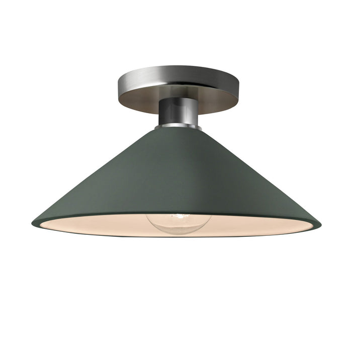 Justice Designs CER-6330-PWGN-NCKL One Light Semi-Flush Mount, Pewter Green