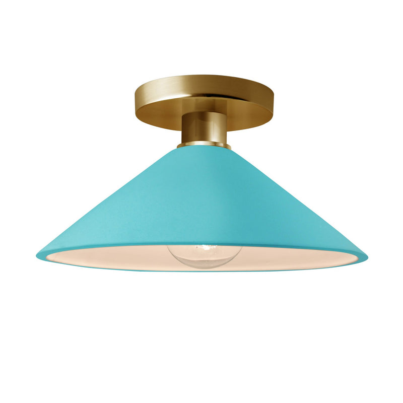 Justice Designs CER-6330-RFPL-BRSS One Light Semi-Flush Mount, Reflecting Pool