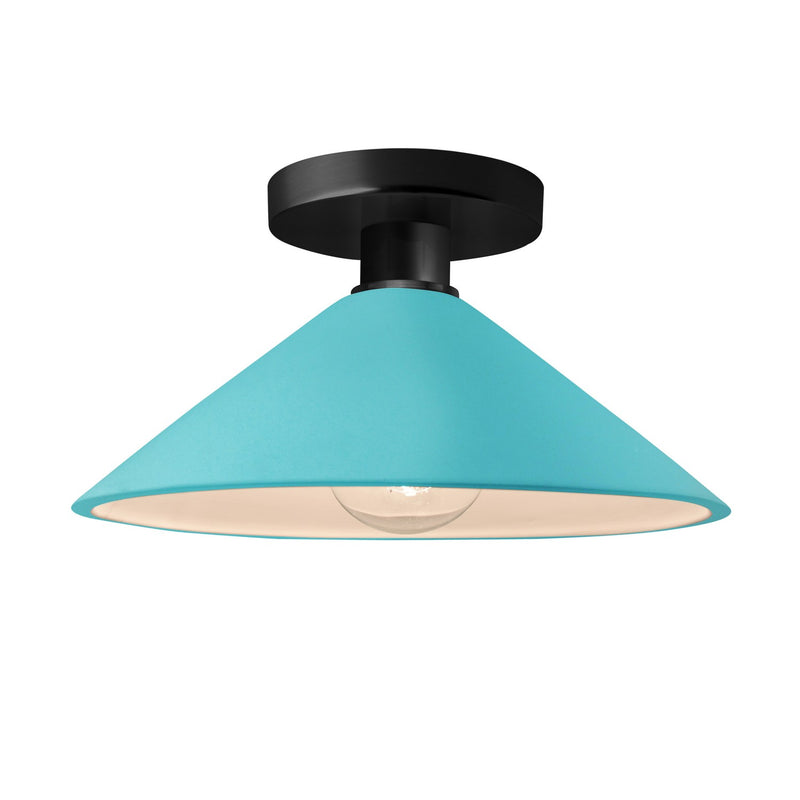 Justice Designs CER-6330-RFPL-MBLK One Light Semi-Flush Mount, Reflecting Pool