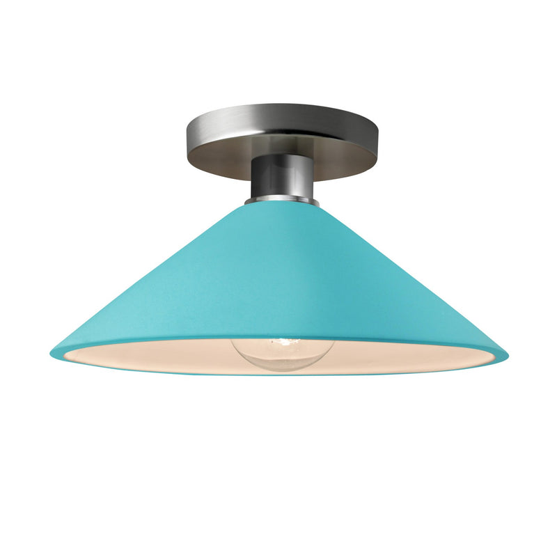 Justice Designs CER-6330-RFPL-NCKL One Light Semi-Flush Mount, Reflecting Pool