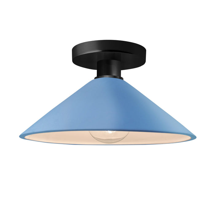 Justice Designs CER-6330-SKBL-MBLK One Light Semi-Flush Mount, Sky Blue