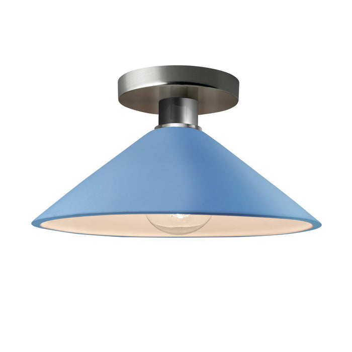 Justice Designs CER-6330-SKBL-NCKL One Light Semi-Flush Mount, Sky Blue