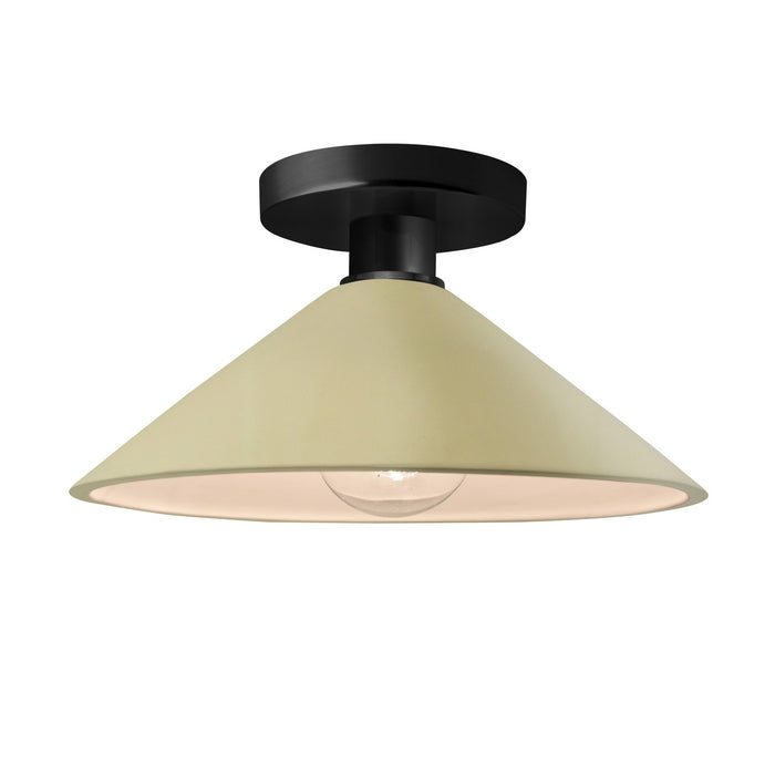Justice Designs CER-6330-VAN-MBLK One Light Semi-Flush Mount, Vanilla (Gloss)